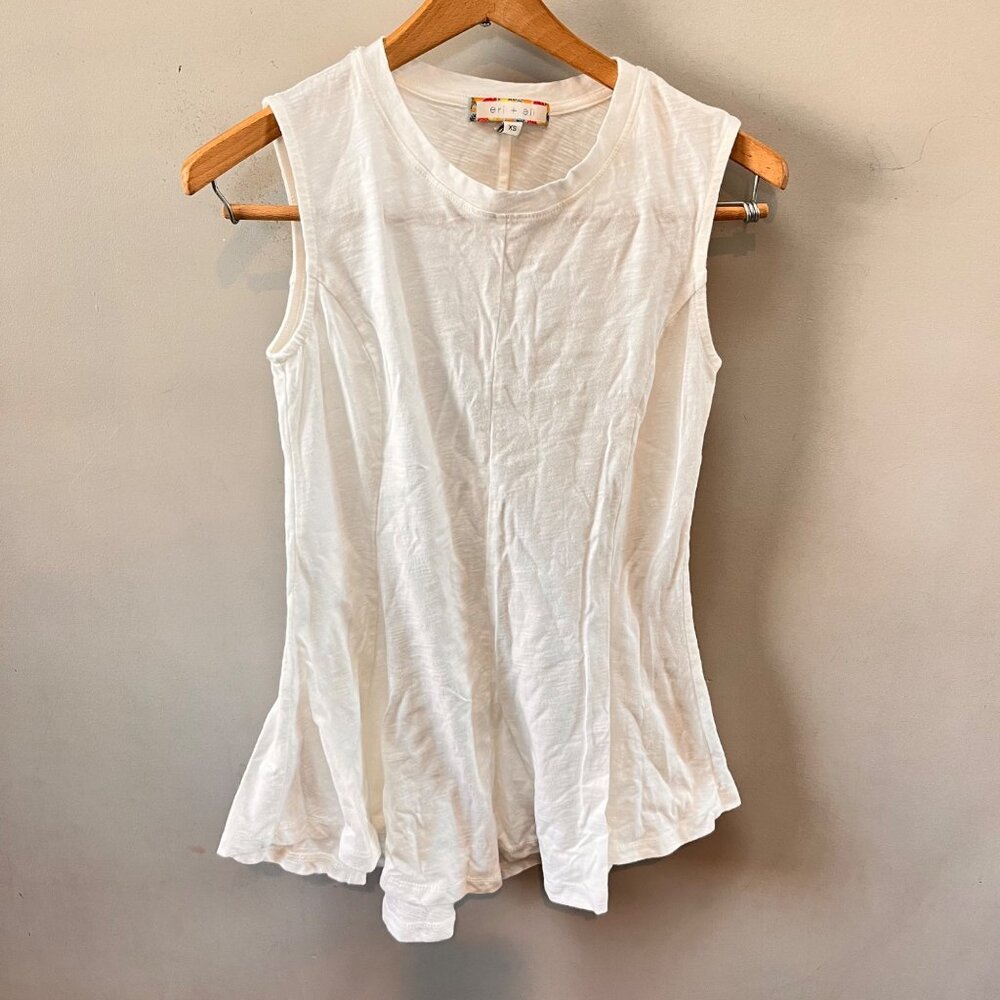 NWOT Eri + Ali White Sleeveless Flowy‎ Tunic Tank Top XS